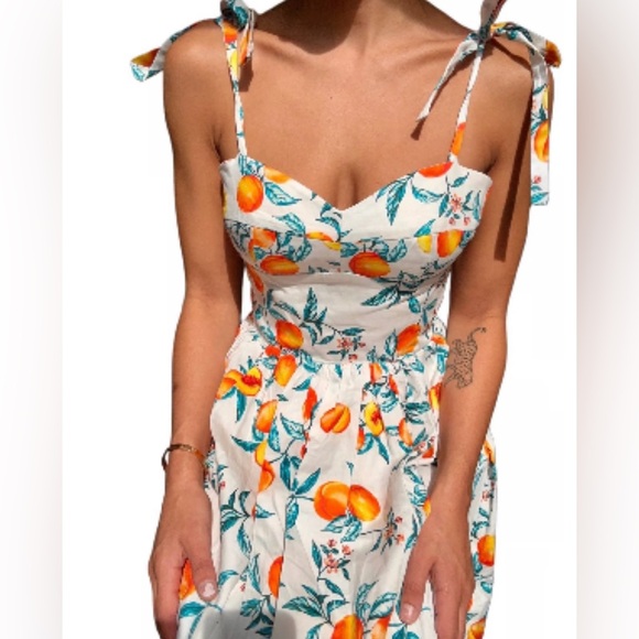 Amanda Uprichard Harmony Dress In Peaches - Picture 5 of 10